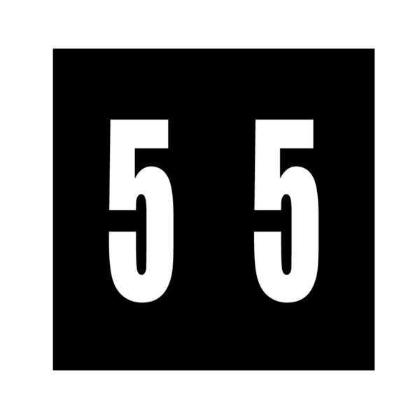Ames - Filing Labels - Large - Number 5 1-7/8" x 1-7/8" Black